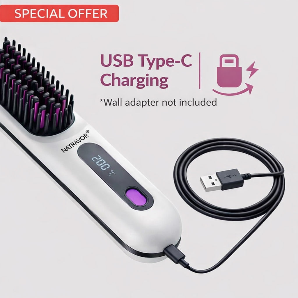 π The Short Hair Specialist! The first smart styling comb designed specif π(Type-C charging design)